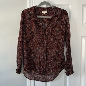 Sezane Ann Shirt Folk Bordeaux - Size 38